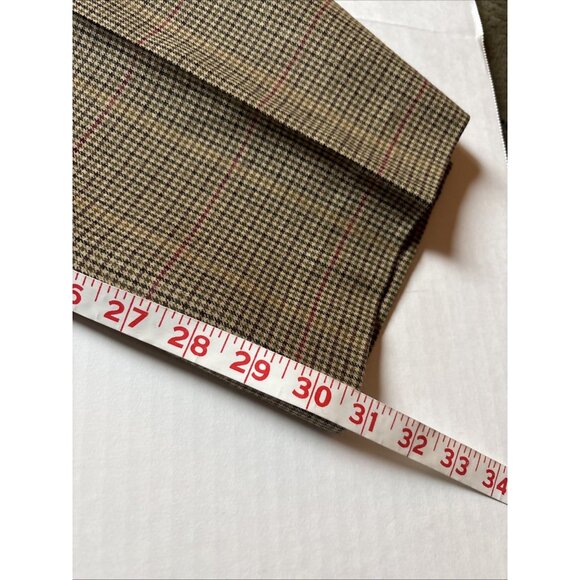 346 Brooks Brothers Ladies Tan Plaid Wool Lined Dress Pants Size 10 - Picture 6 of 6